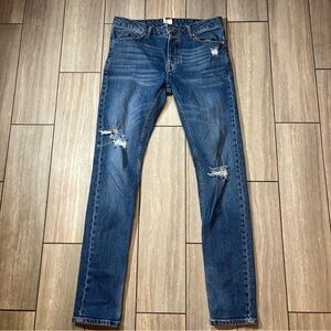Top shop Man Stretch Skinny Medium Wash Denim Jeans Size 32/34